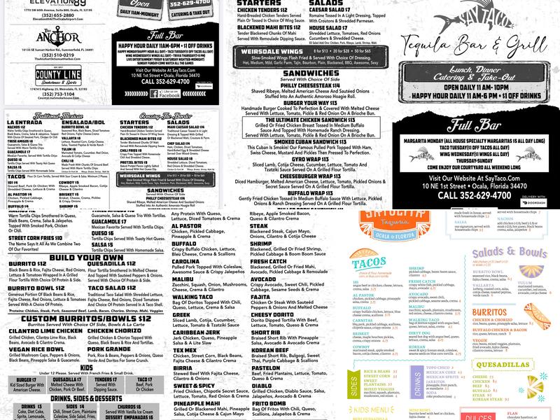 Say Taco Menu