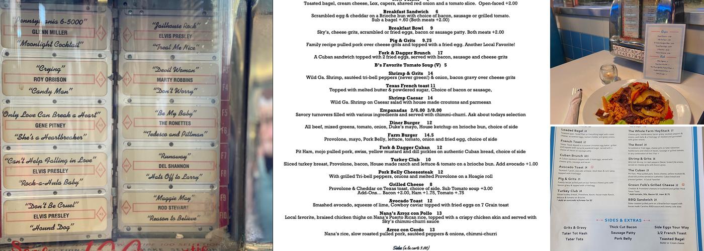 Fork & Dagger Diner Menu