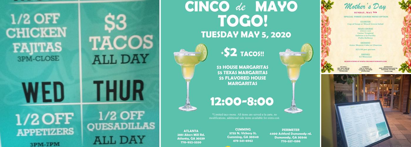 Cinco Mexican Cantina Menu