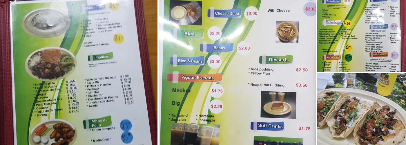 Taqueria Morelos Menu