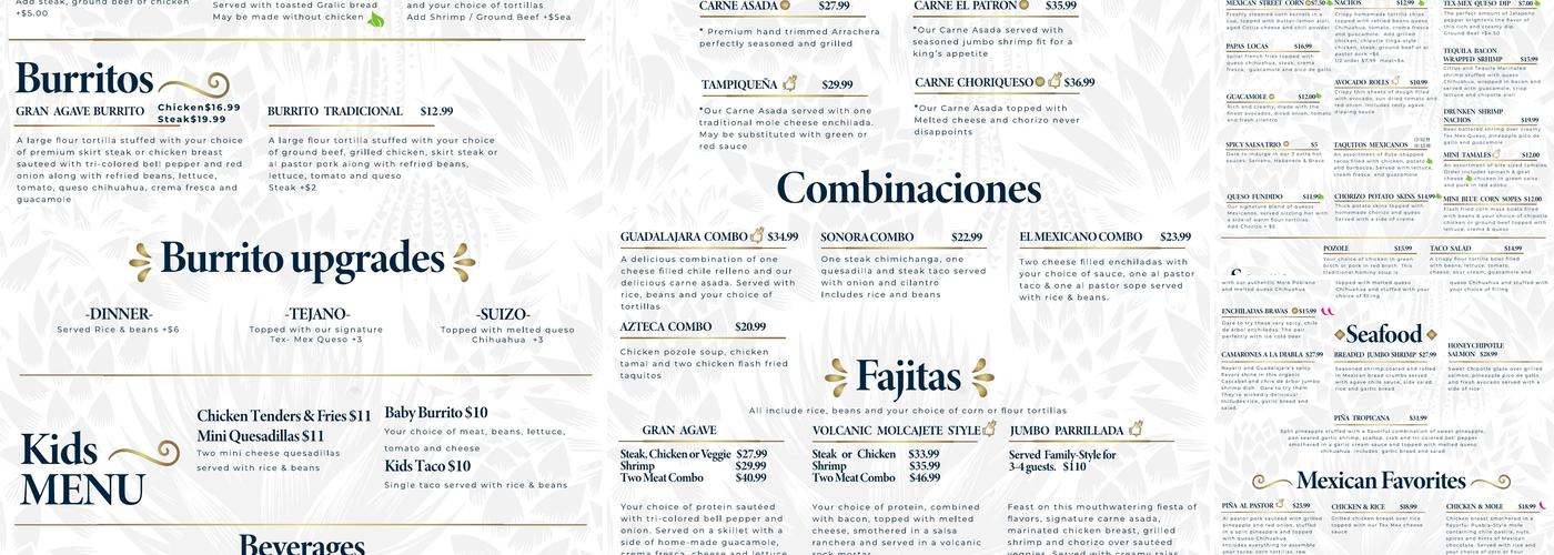 El Gran Agave Menu