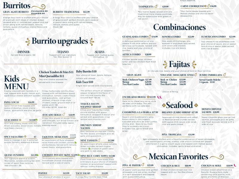 El Gran Agave Menu