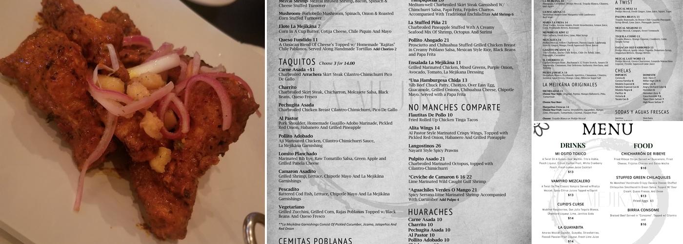 La Mejikana Menu
