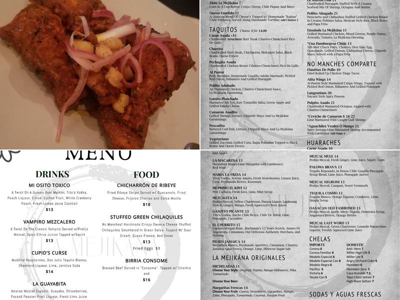 La Mejikana Menu