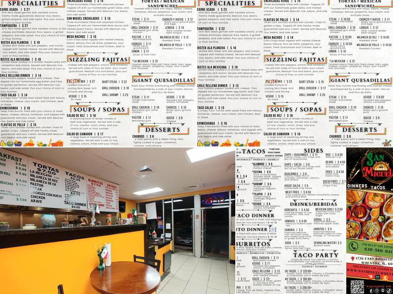 Taqueria San Miguel Menu
