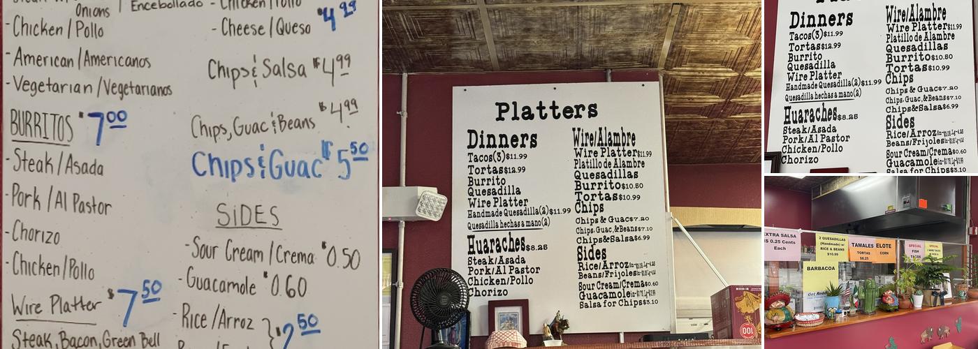 Buffalo's Grill Tacos Menu