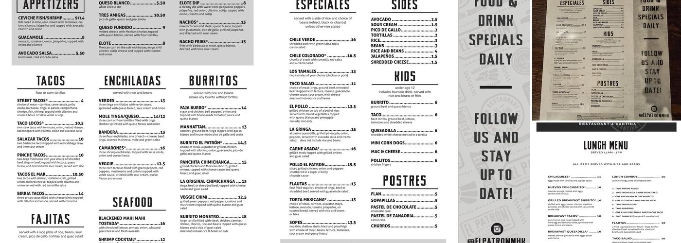 El Patron Menu