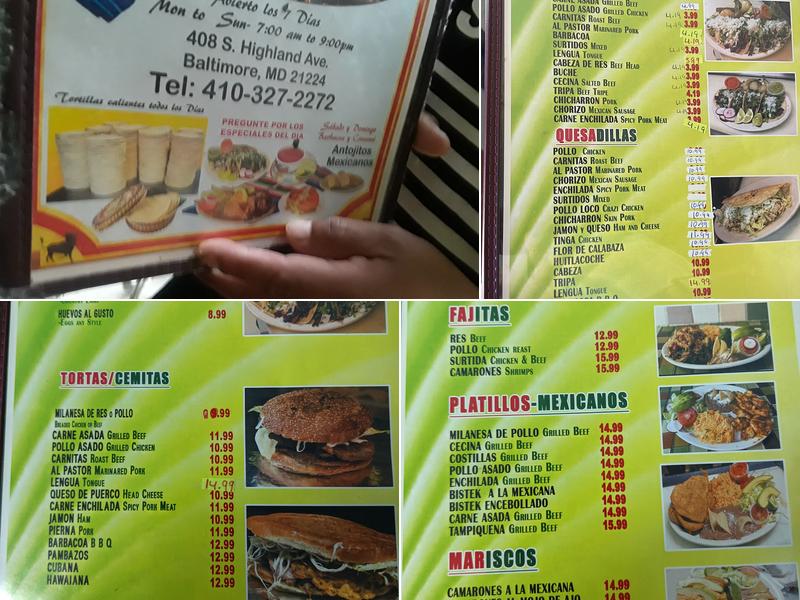 Cinco De Mayo Taqueria Menu