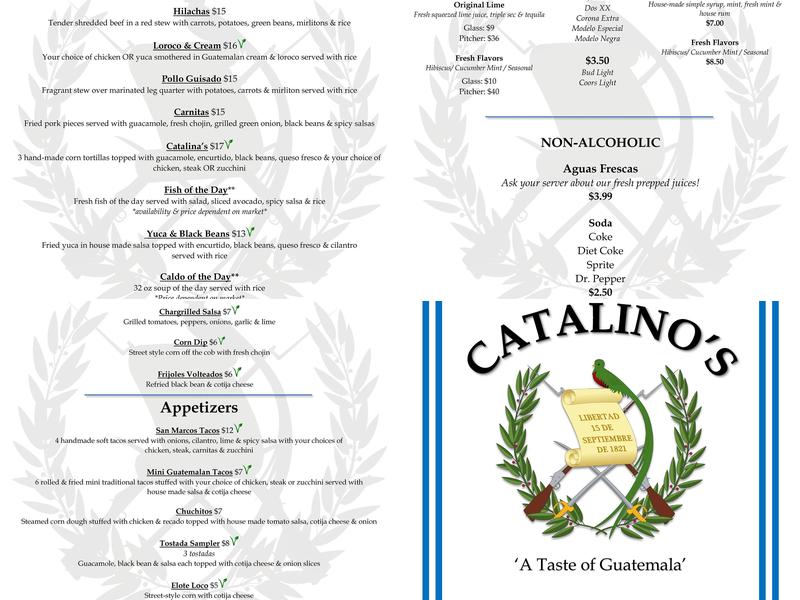 Catalino's Menu