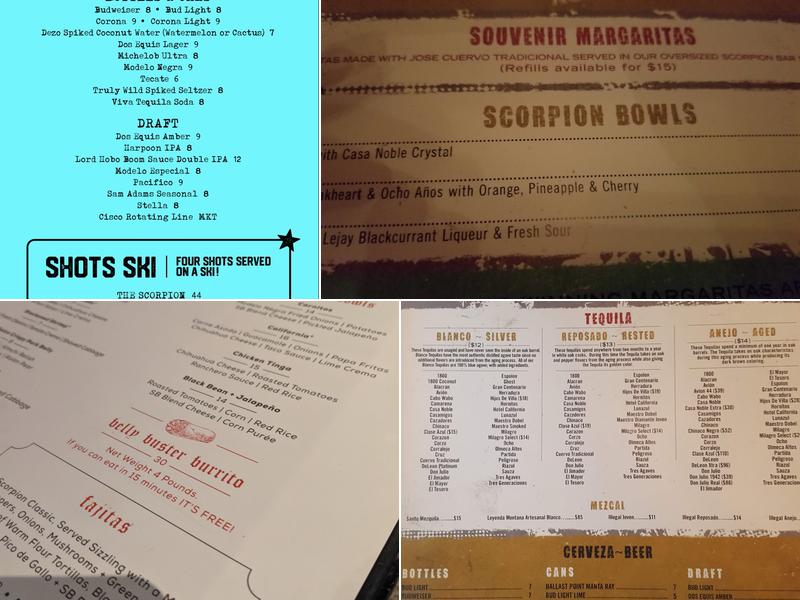 Scorpion Boston Menu