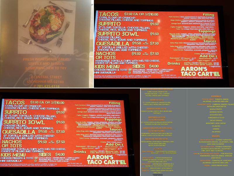 Aaron's Taco Cart'el Menu