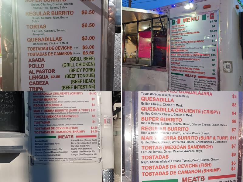 El Taquito Taco Truck Menu