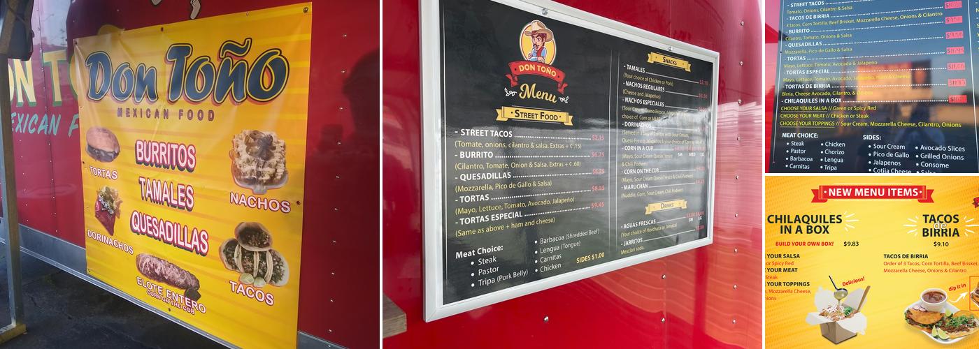 Don Toño Mexican Food Menu