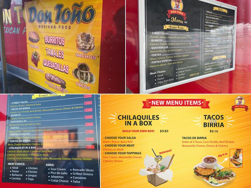 Don Toño Mexican Food Menu