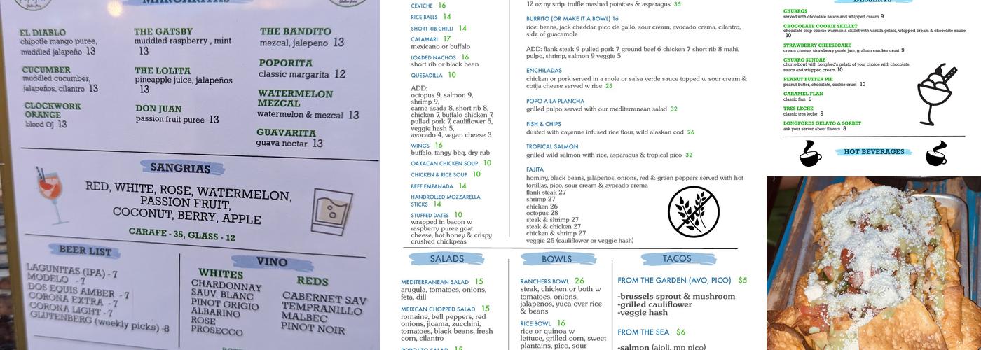 PopoJito Med-Mex Kitchen Menu