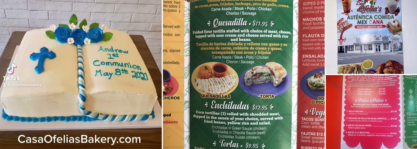 Casa Ofelias Bakery Menu