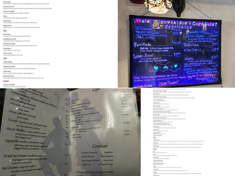 Casa Luis Menu