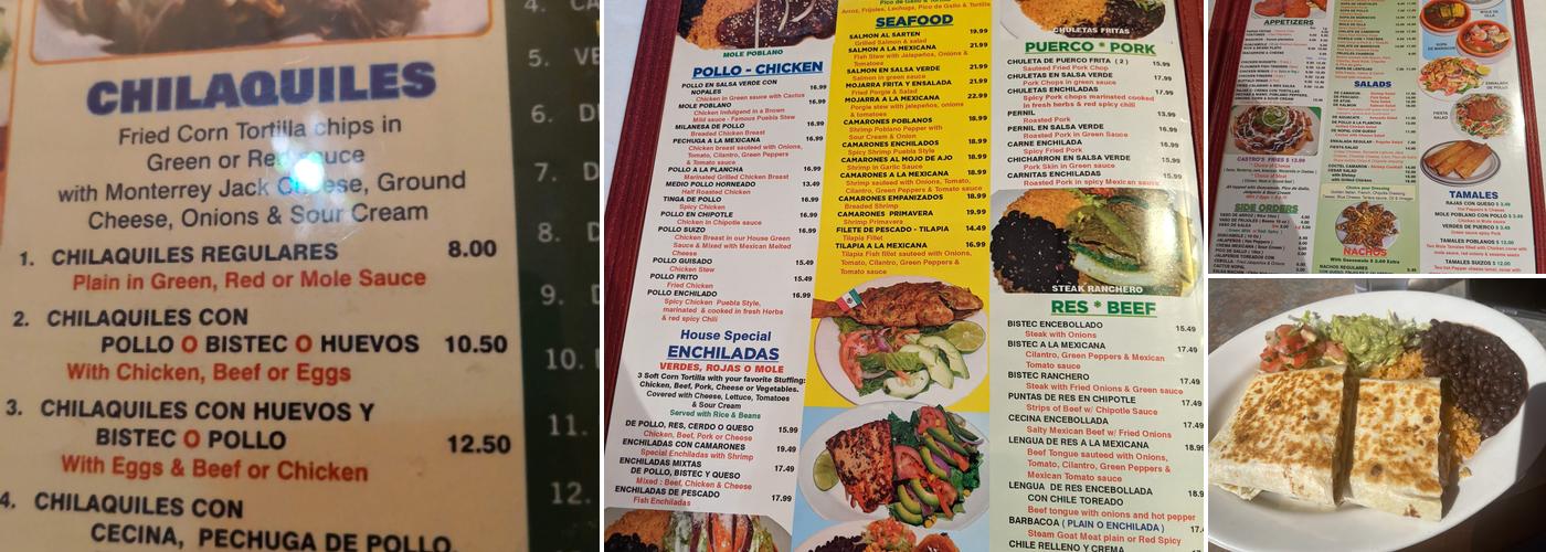 Castro's Menu
