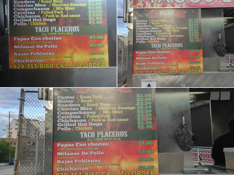 Tacos El Pinguino Menu