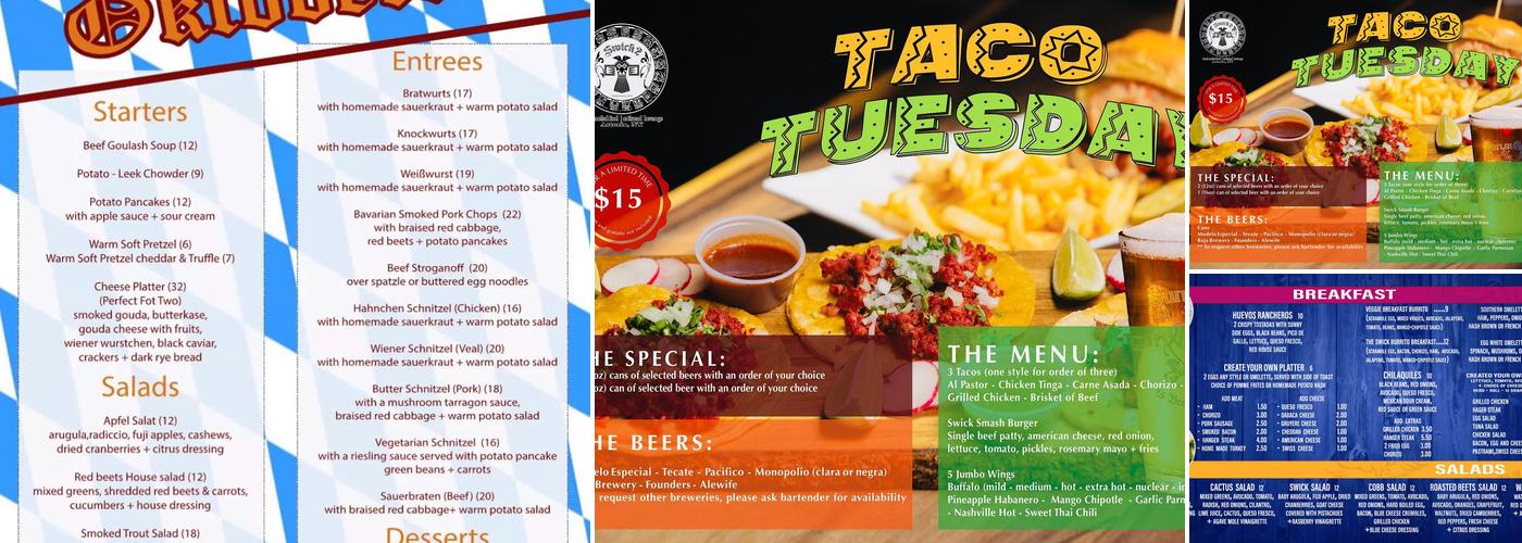 Swick2go Menu