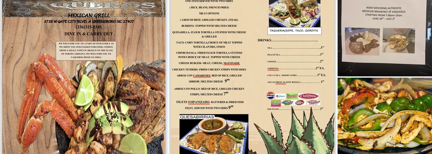 Vaquero's Mexican Grill Menu
