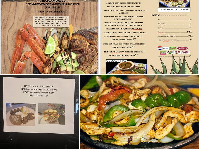 Vaquero's Mexican Grill Menu