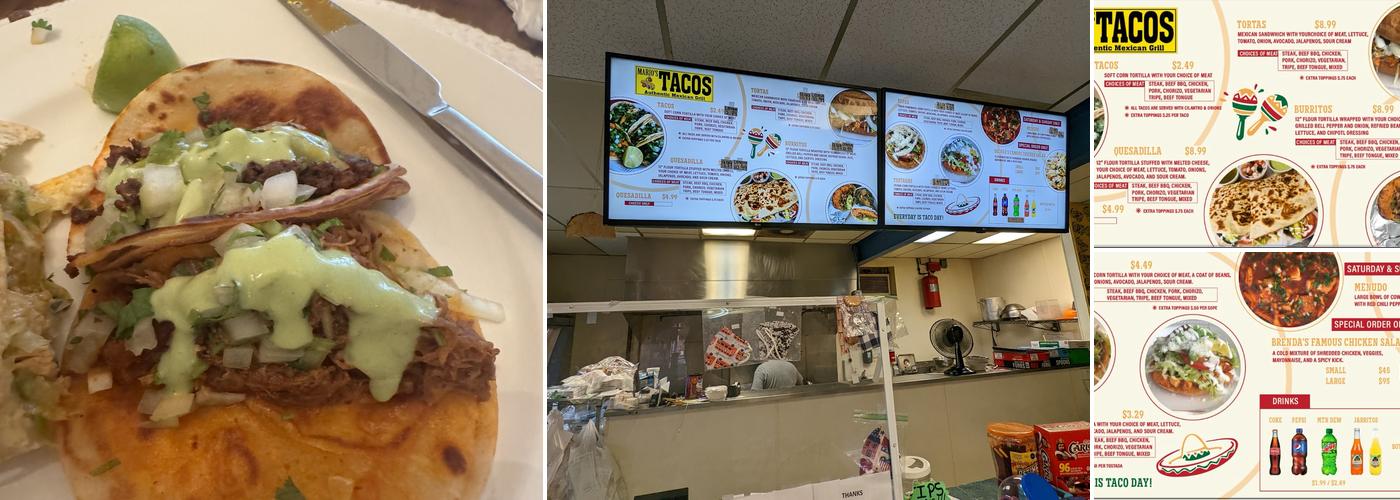 Mario's Tacos Menu