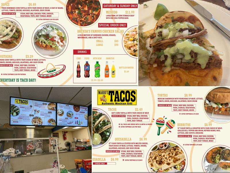 Mario's Tacos Menu