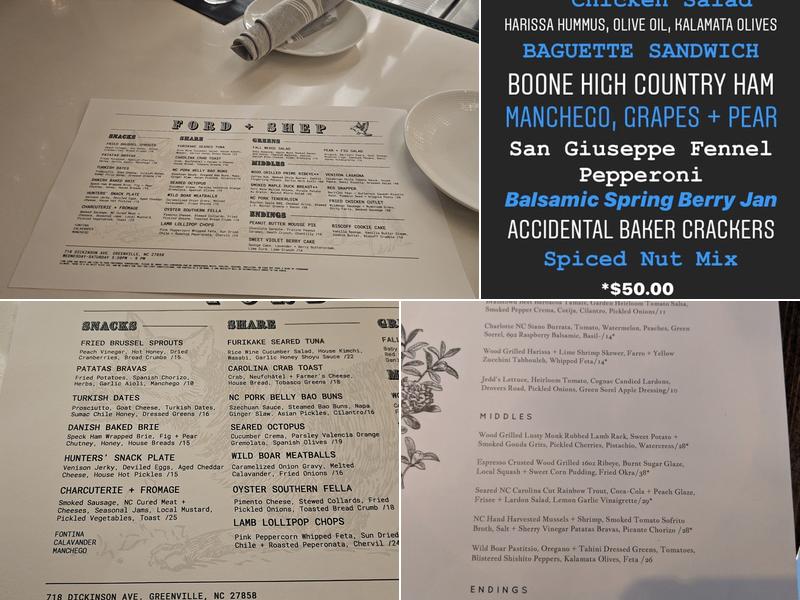 Ford+Shep Menu