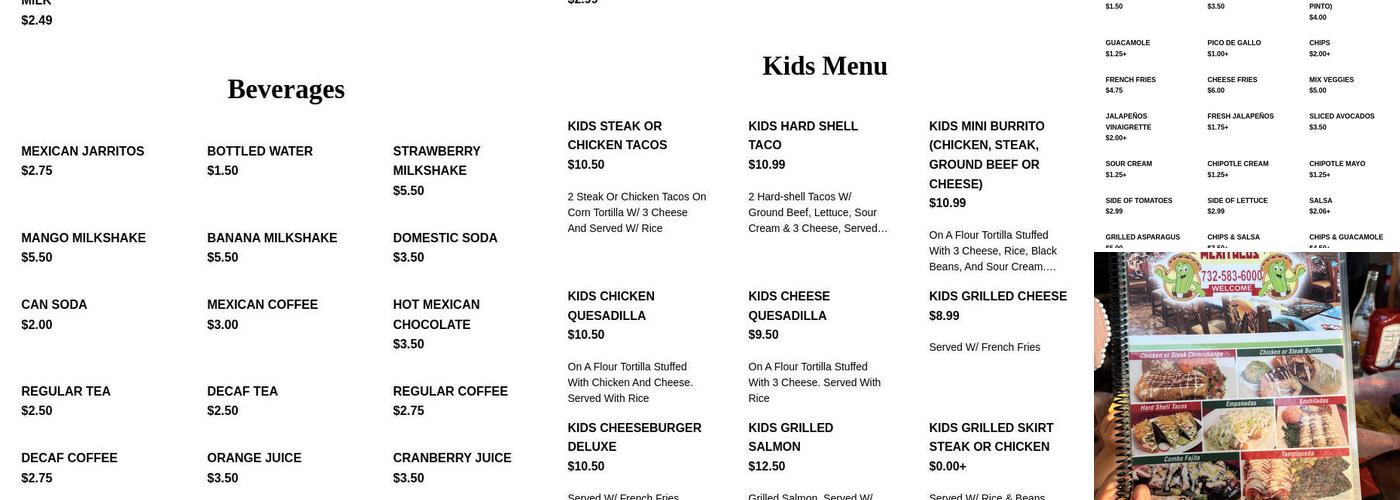 Mexitacos Restaurant and Grill Menu