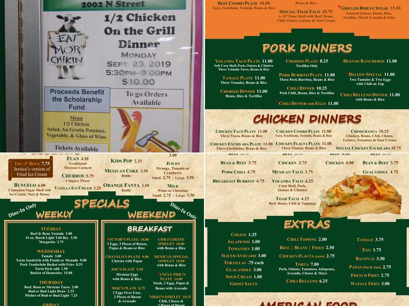 GI Forum Omaha Menu