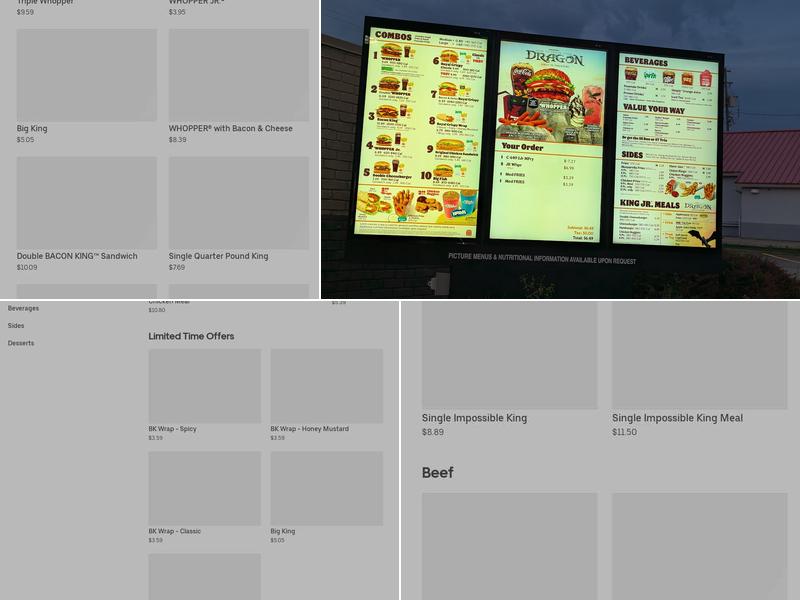 Burger King Menu
