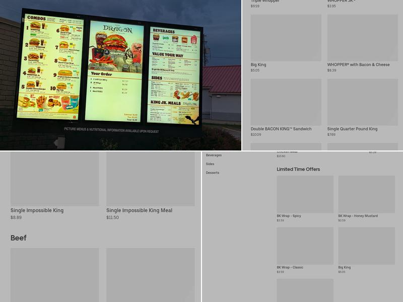 Burger King Menu