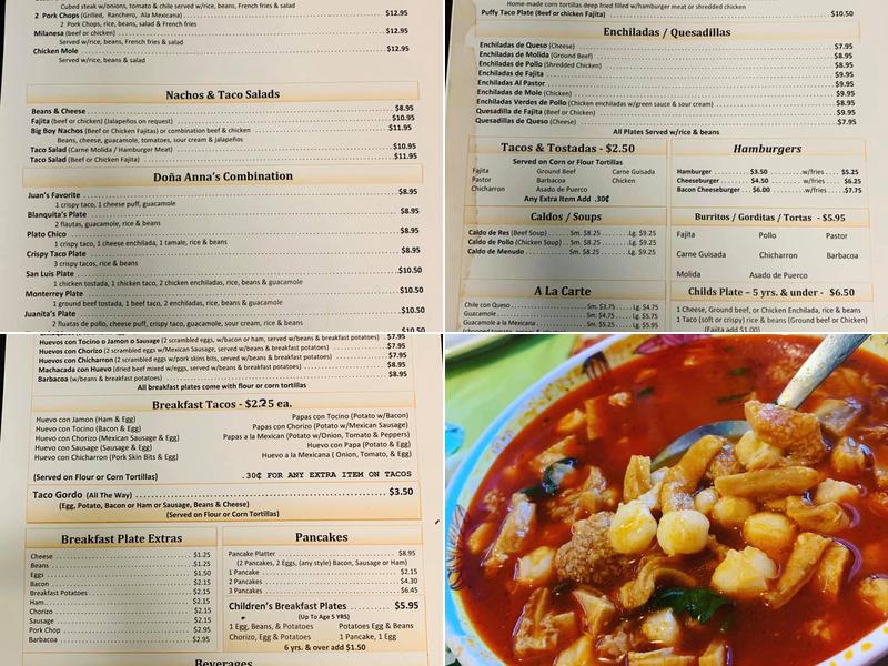 Doña Maria Menu