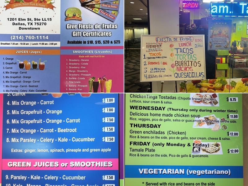 Fiesta De Frutas Menu