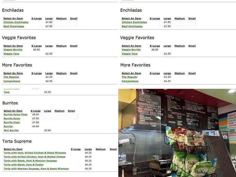 Burrito Factory Menu