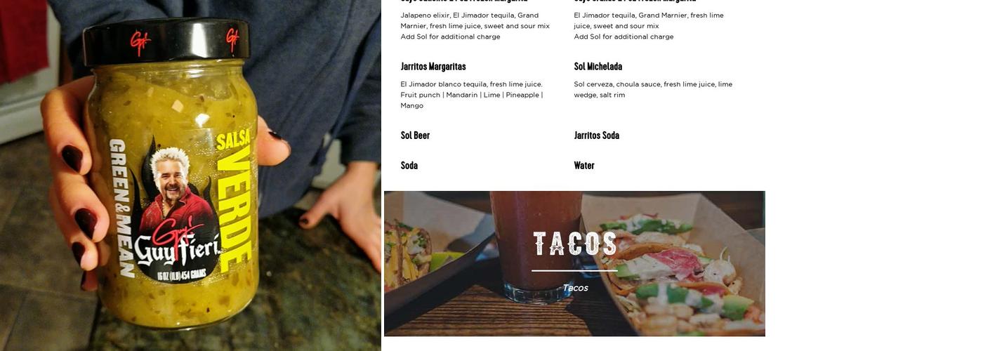 Guy Fieri's Taco Joint Menu
