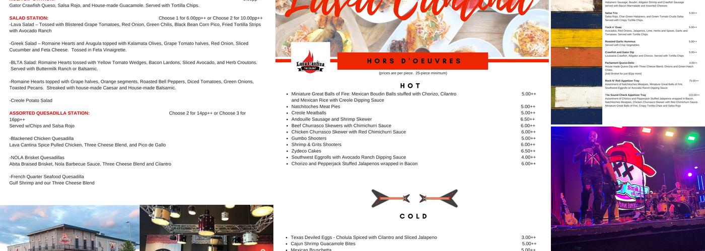 Lava Cantina The Colony Menu