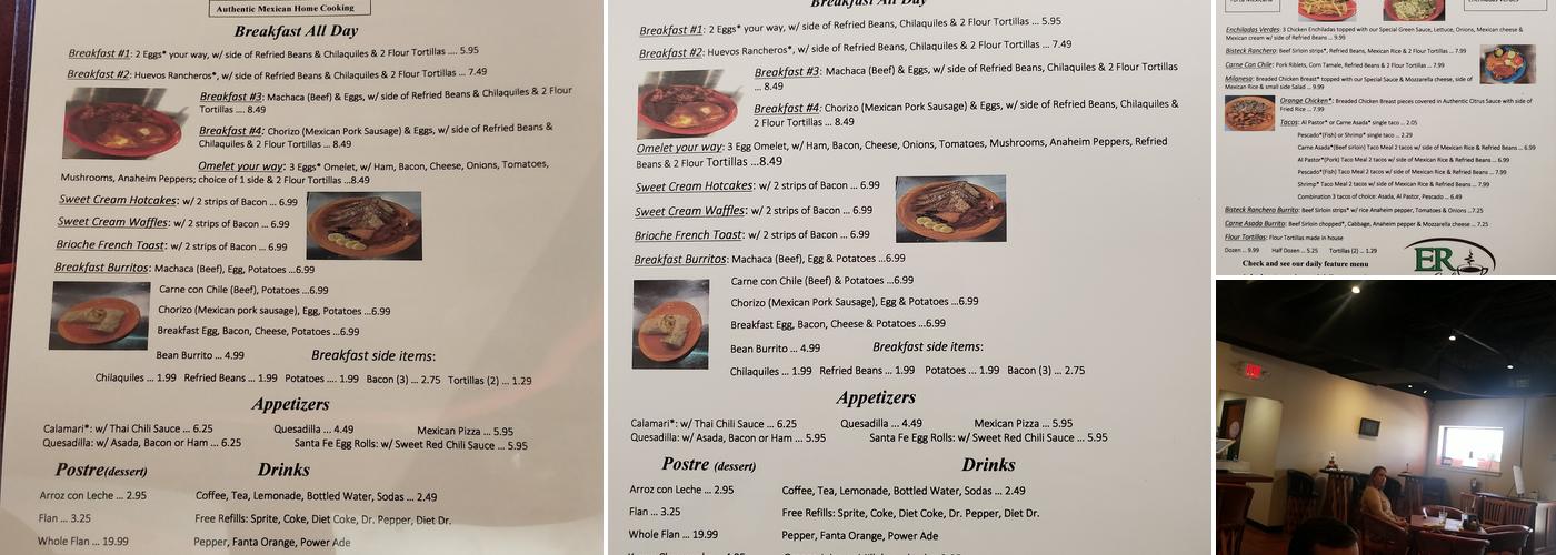 ER Cafe Menu