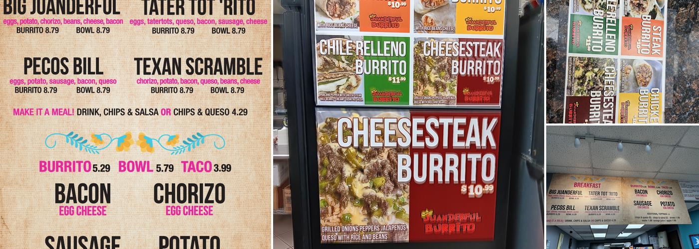 Juanderful Burrito Menu