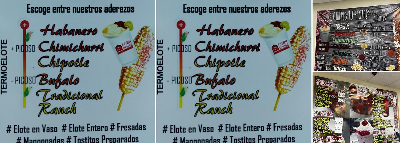 Corn House Gourmet Snacks Menu