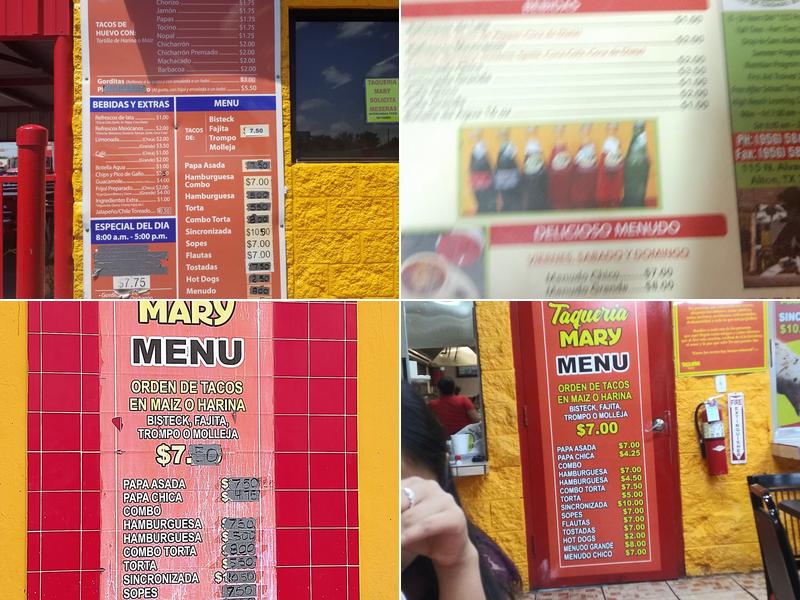 Taqueria Mary Menu