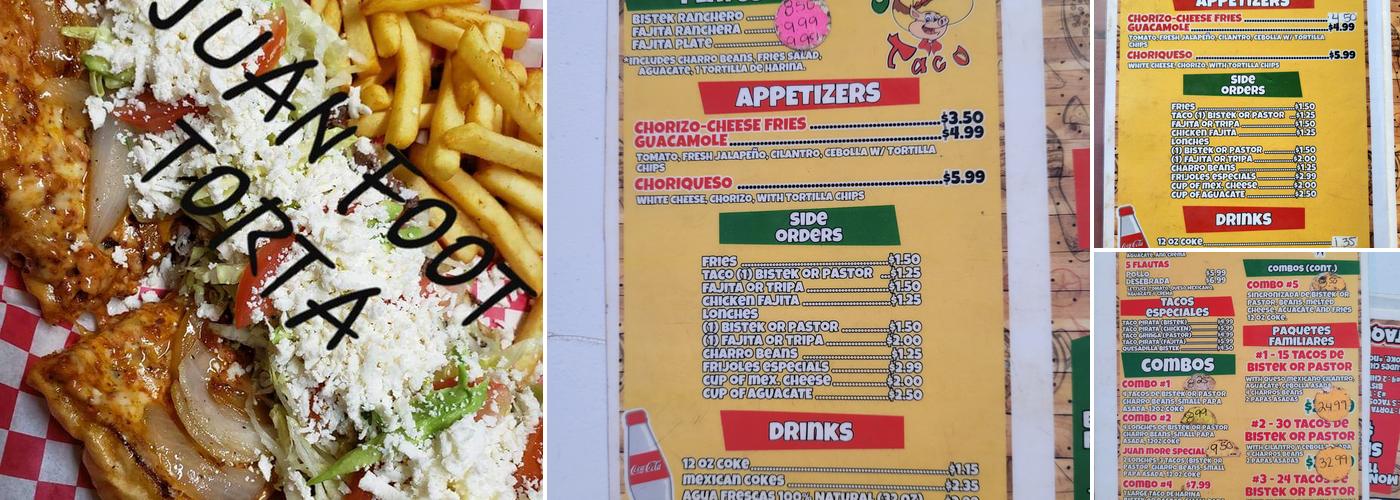 Juan More Taco Menu