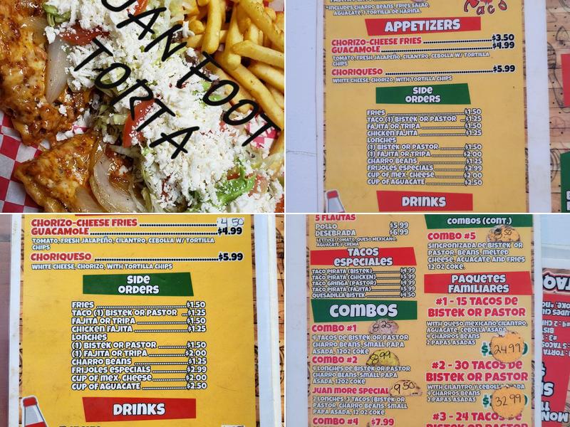 Juan More Taco Menu