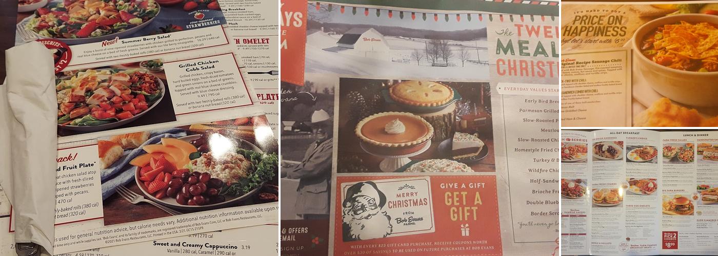 Bob Evans Menu