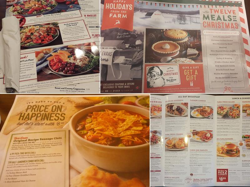 Bob Evans Menu