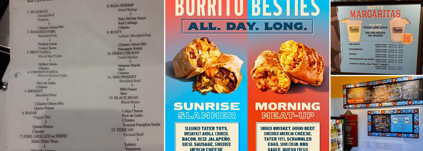 Rusty Taco Menu