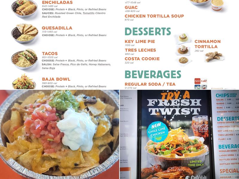 Costa Vida Menu