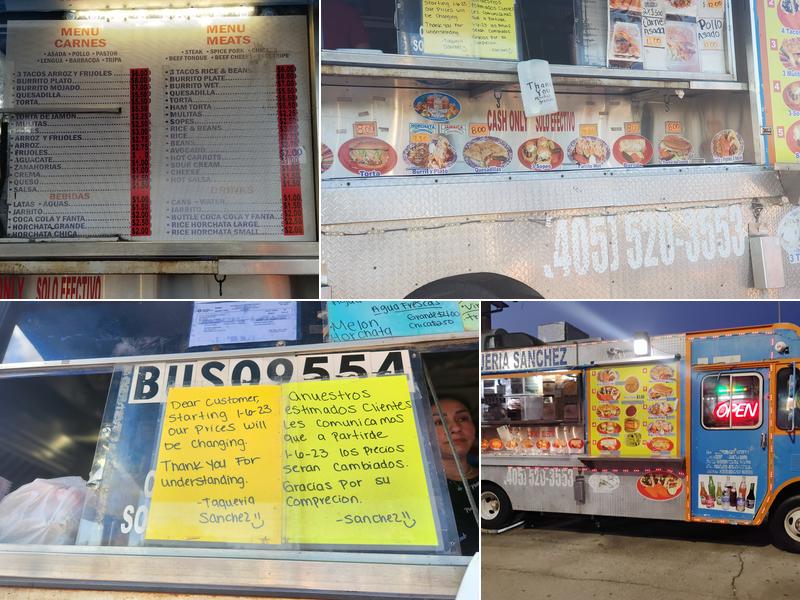 Taqueria Sanchez Menu