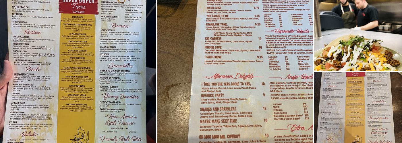 Ru Ru's Tacos & Tequila Menu